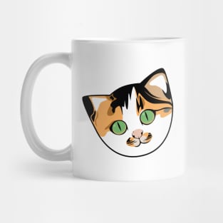 Calico cat with green eyes Mug